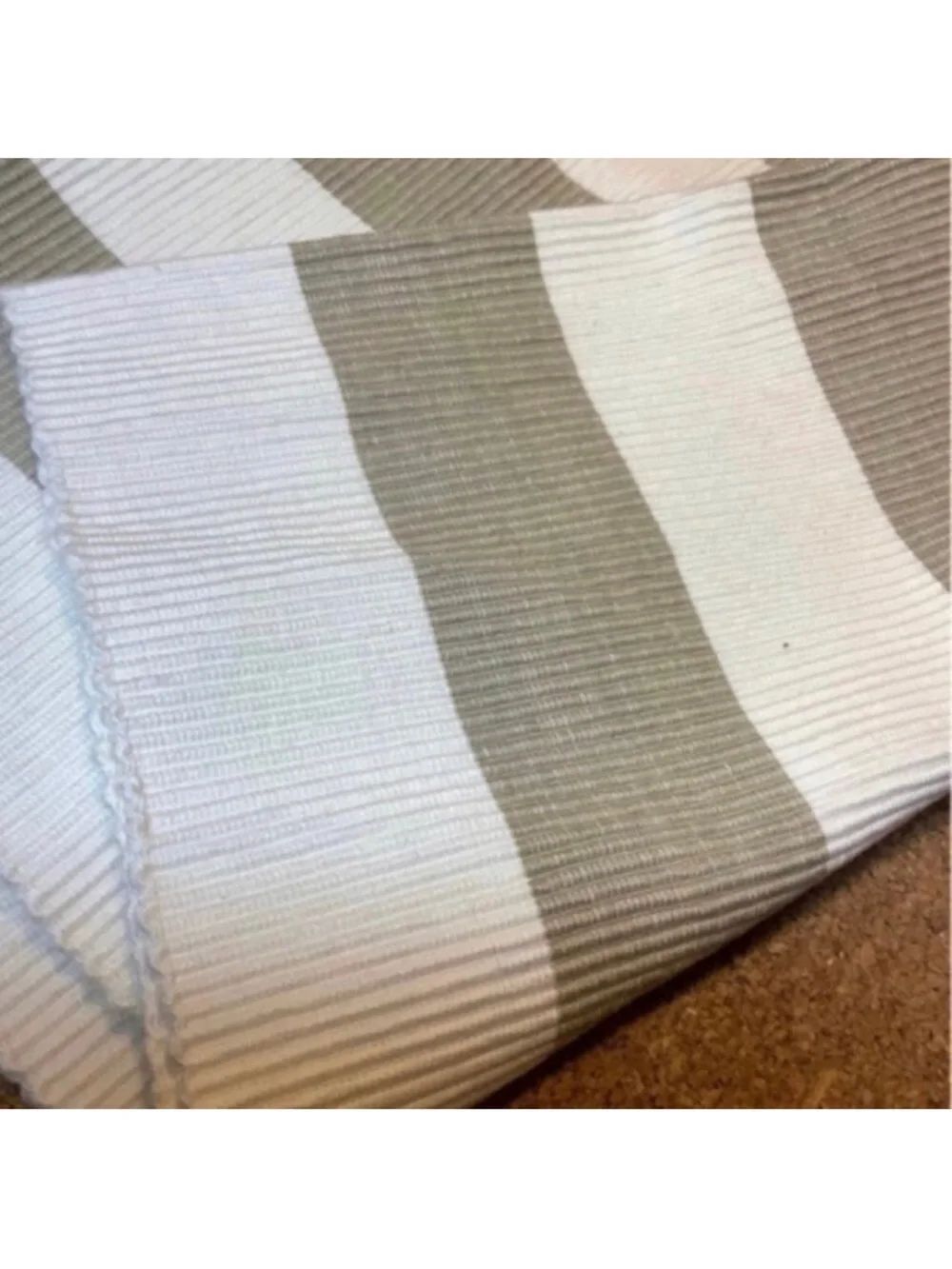 2 NWT 16 x 72 in. Rectangle Classic Stripe Design Ribbed Cotton Table Runners